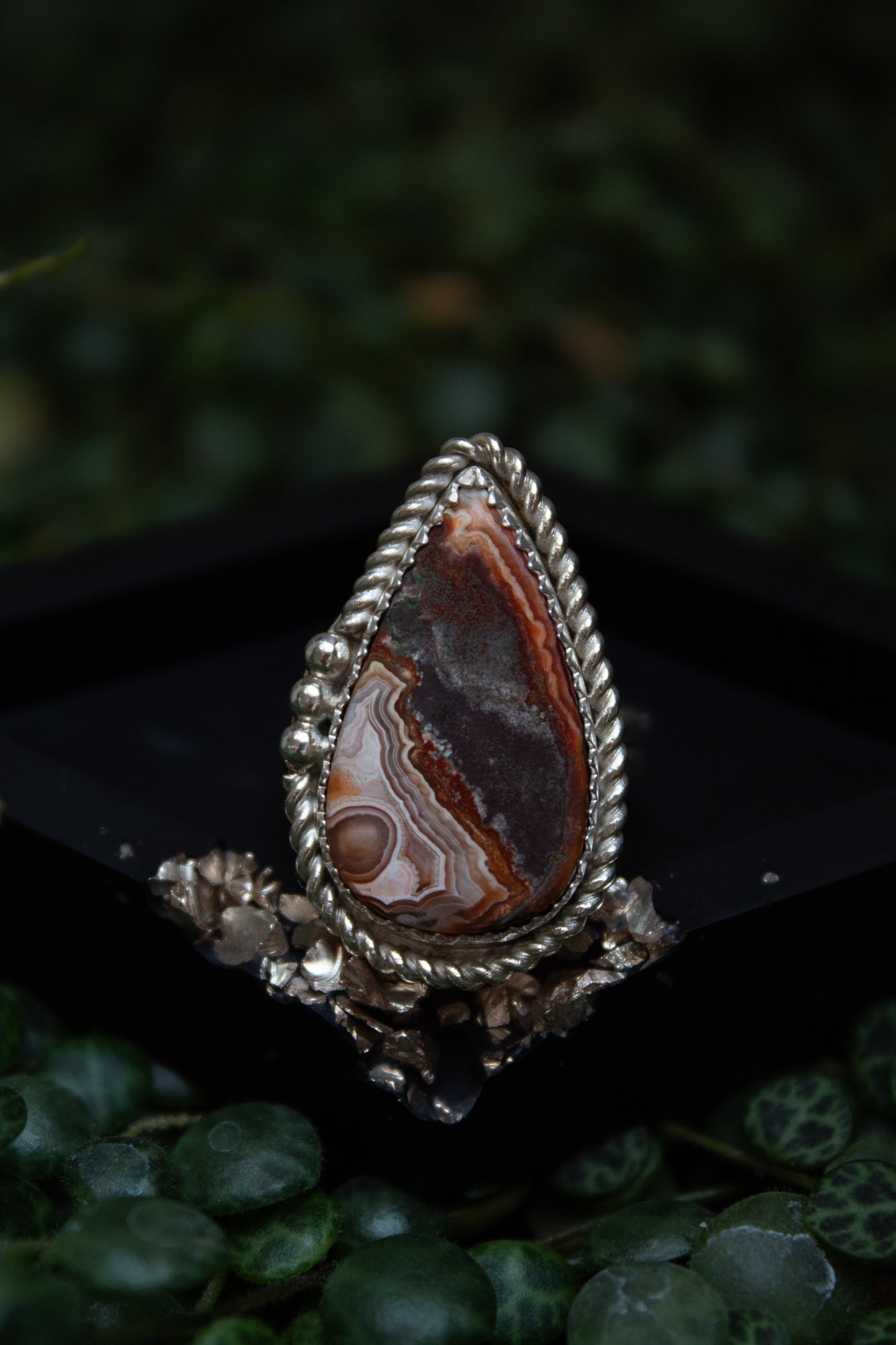 Crazy Lace Agate Ring - Size 7