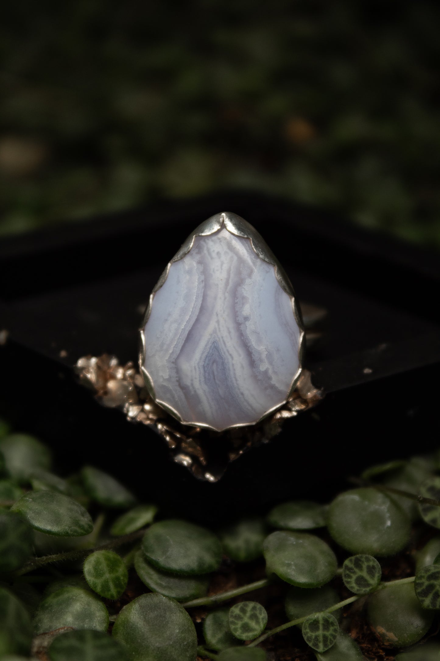 Blue Lace Agate Ring - Size 9