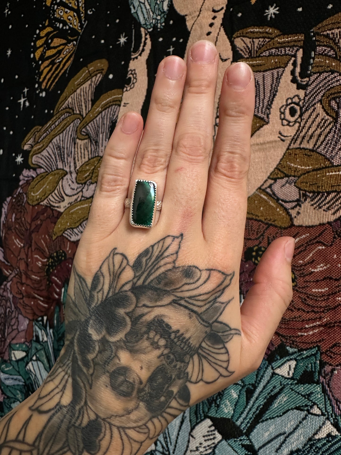 Velvet Malachite Ring - Size 6