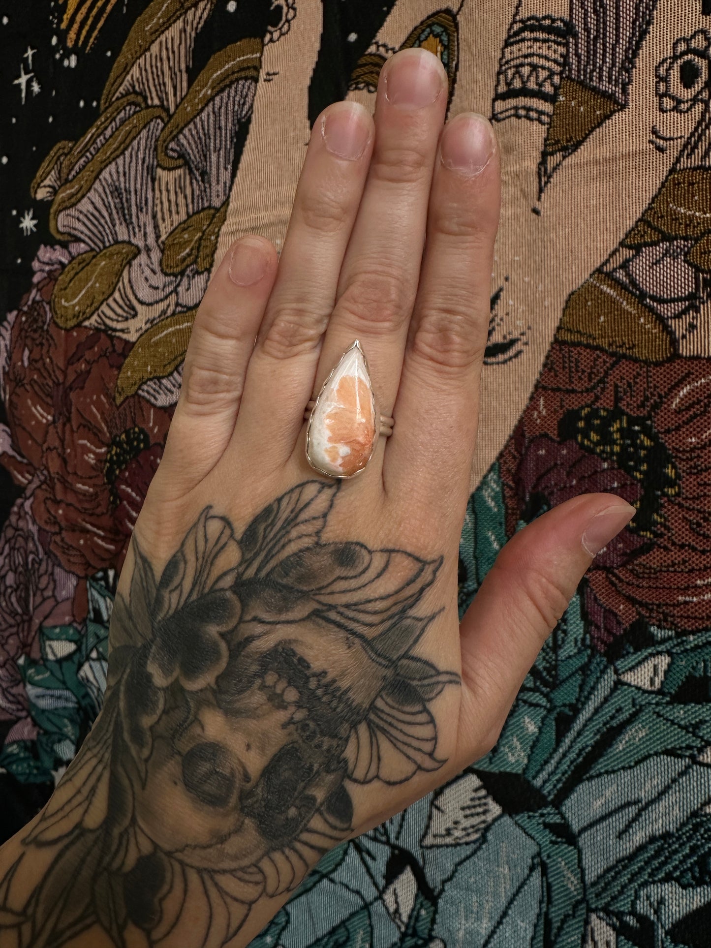 Pink Scolecite Ring - Size 7.25