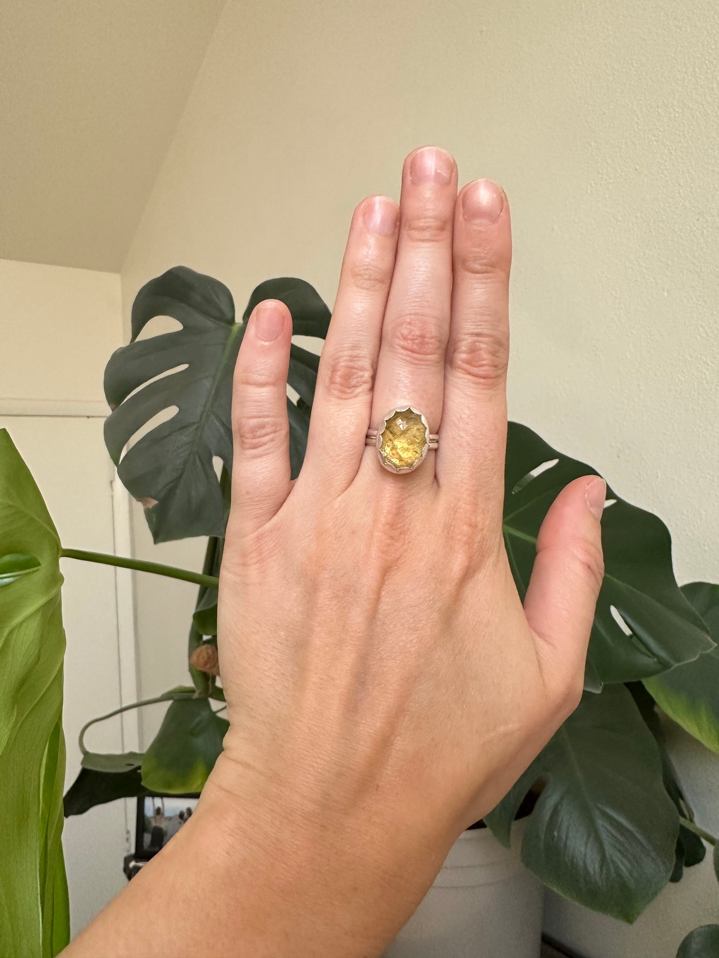 Sterling Silver Citrine Ring - Size 7