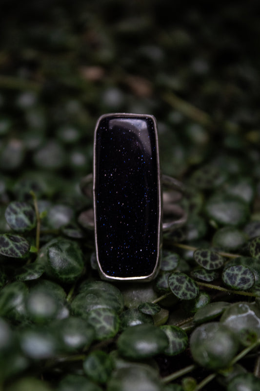 Blue Goldstone Ring - Size 8.25