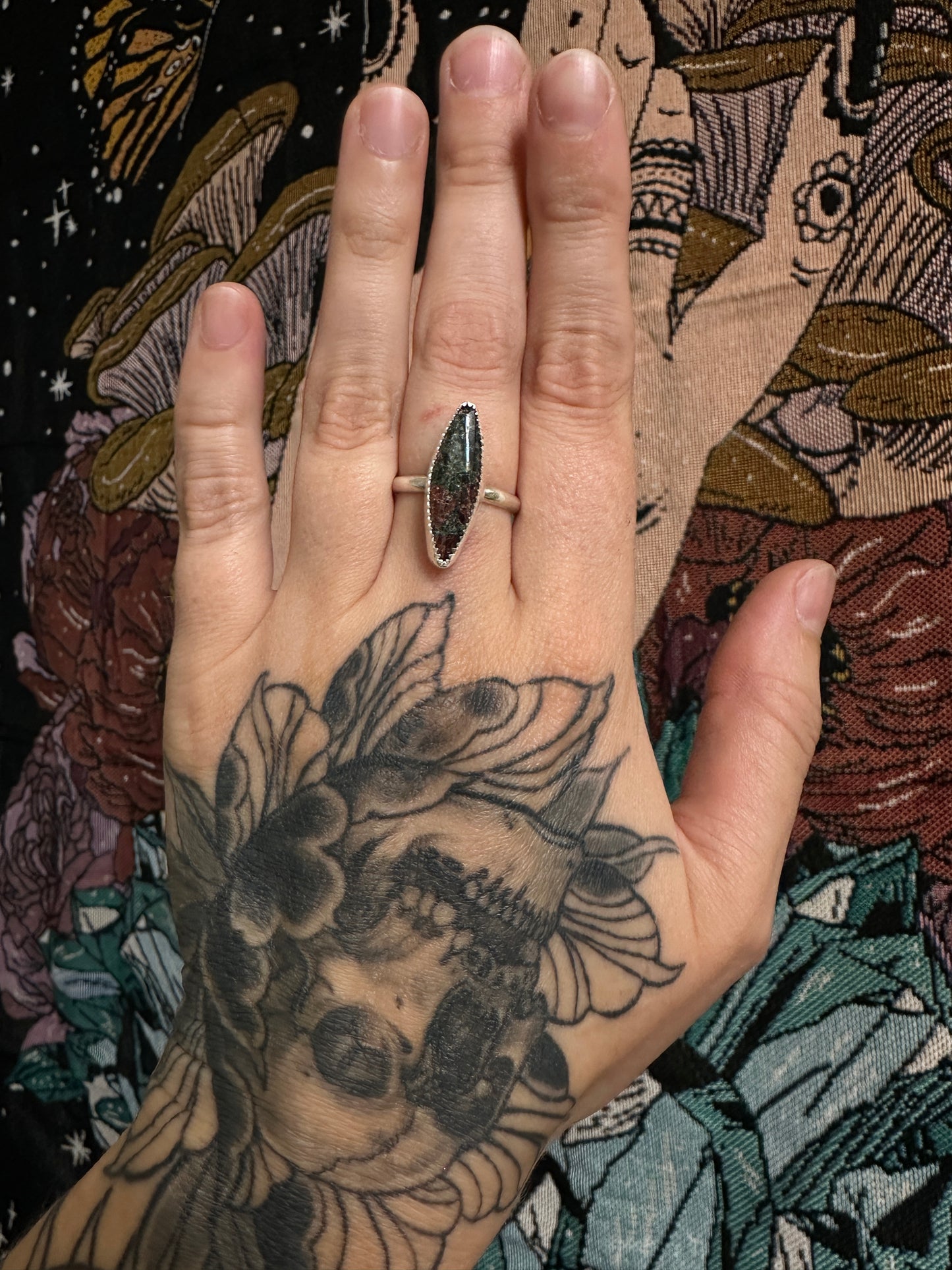 Eclogite Garnet Ring - Size 7.5