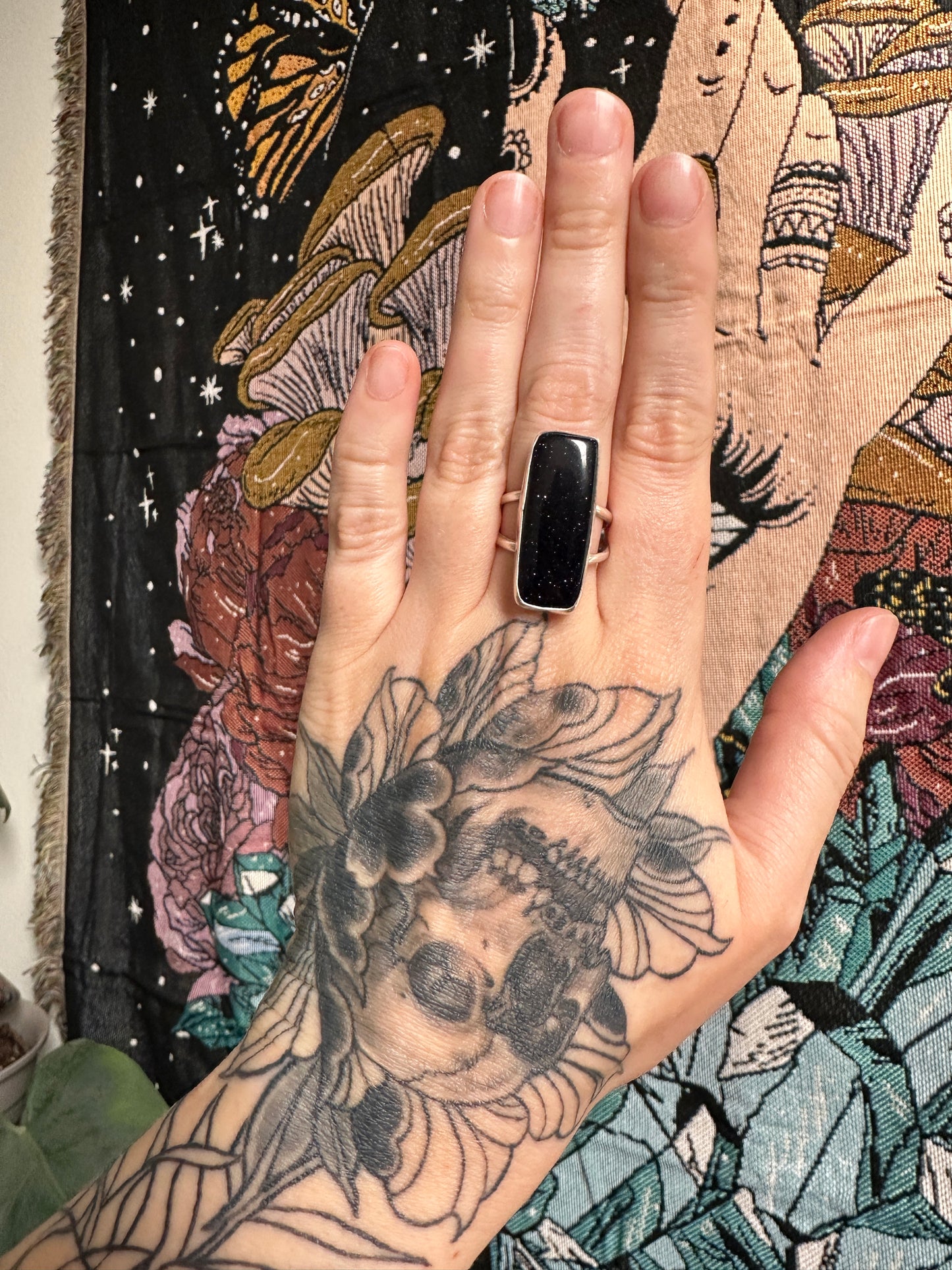 Blue Goldstone Ring - Size 8.25