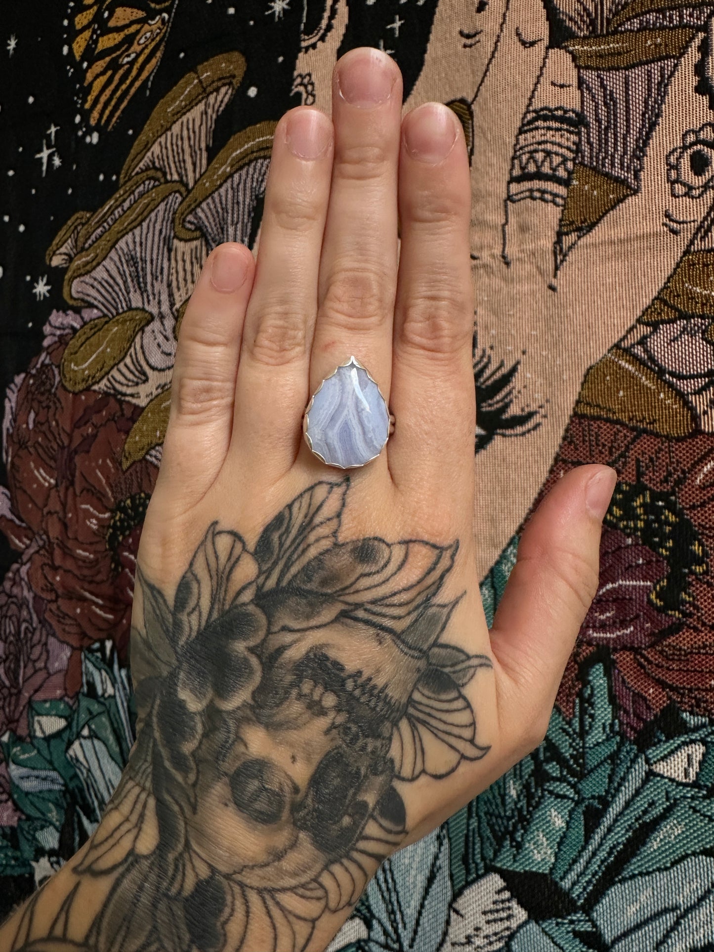 Blue Lace Agate Ring - Size 9