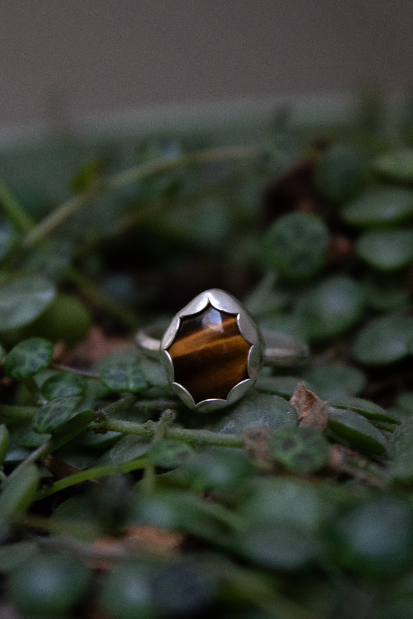 Sterling Silver Tigers Eye Ring - Size 7