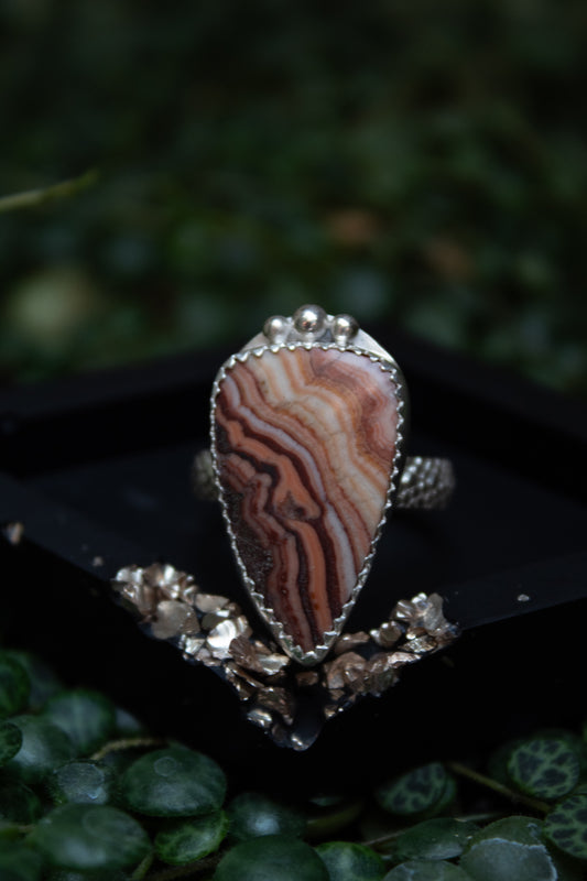 Web Dolomite Jasper Ring - Size 9
