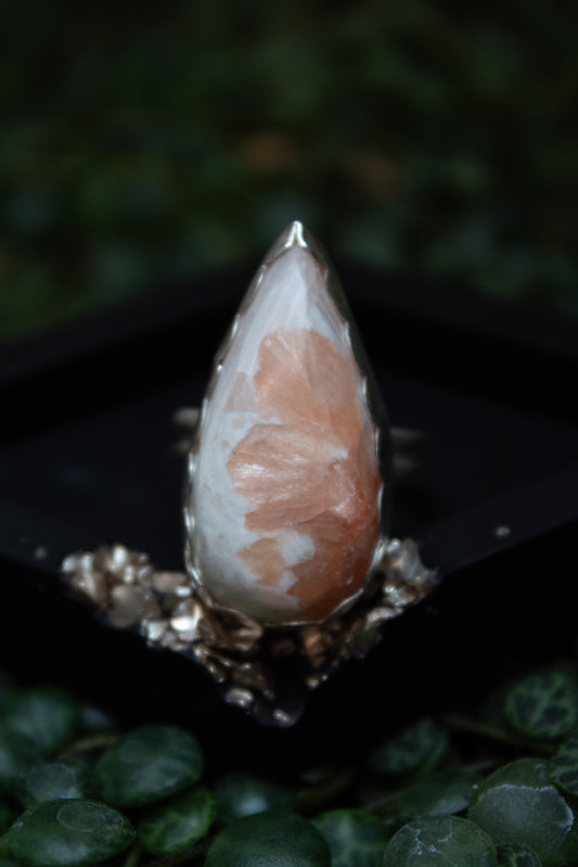 Pink Scolecite Ring - Size 7.25