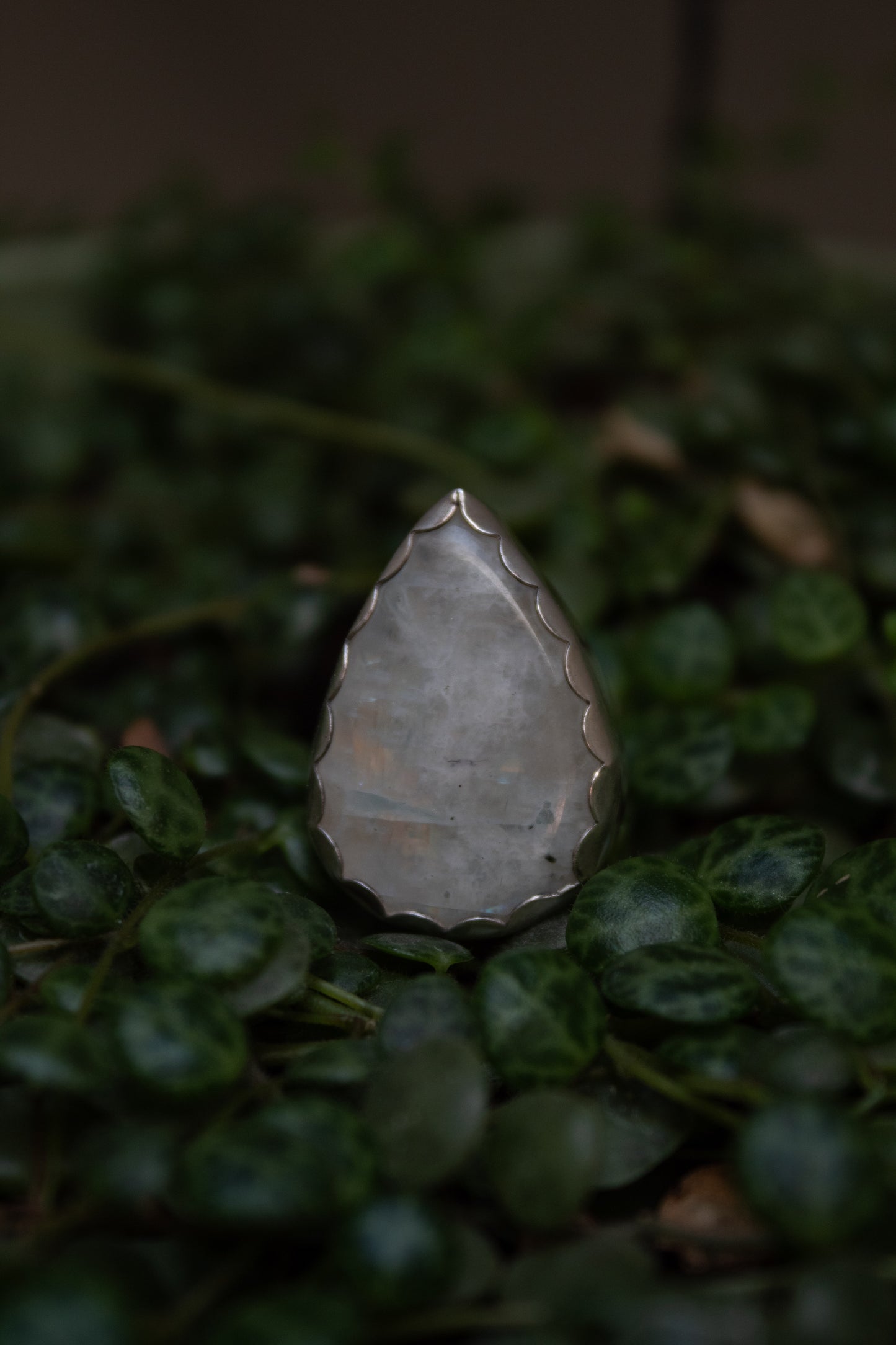 Sterling Silver Moonstone Ring - Size 7