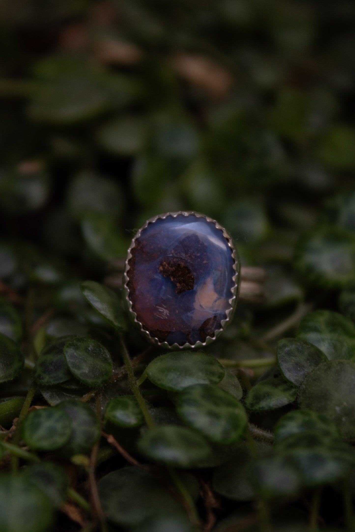 Sterling Silver Boulder Opal Ring - Size 6.5