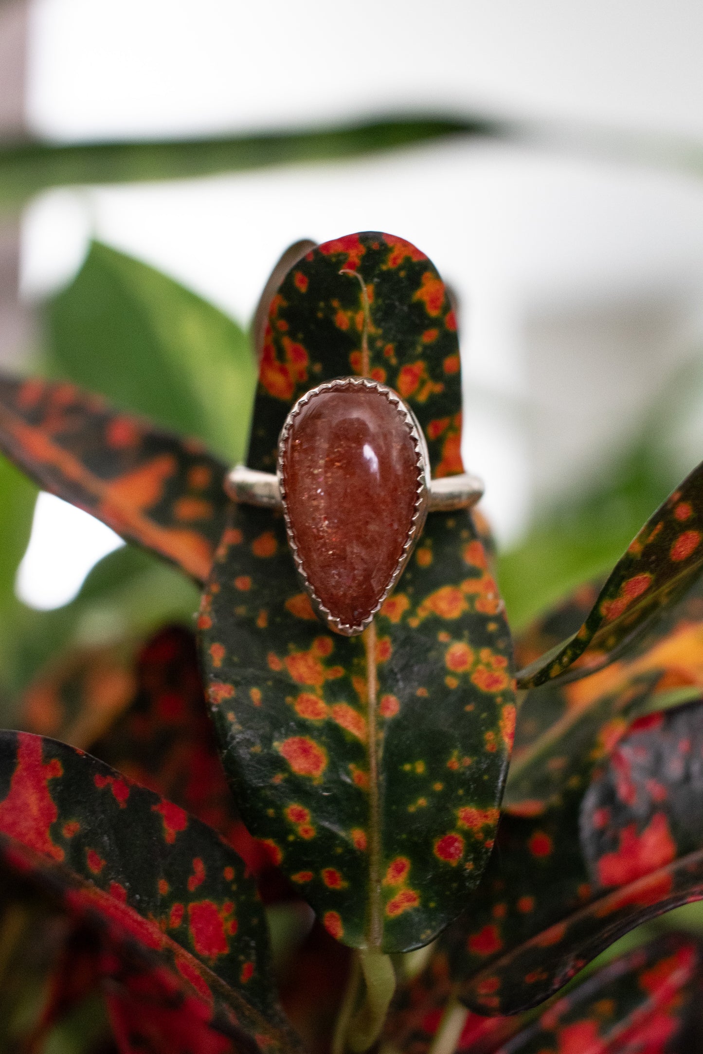Sterling Silver Sunstone Ring - Size 7